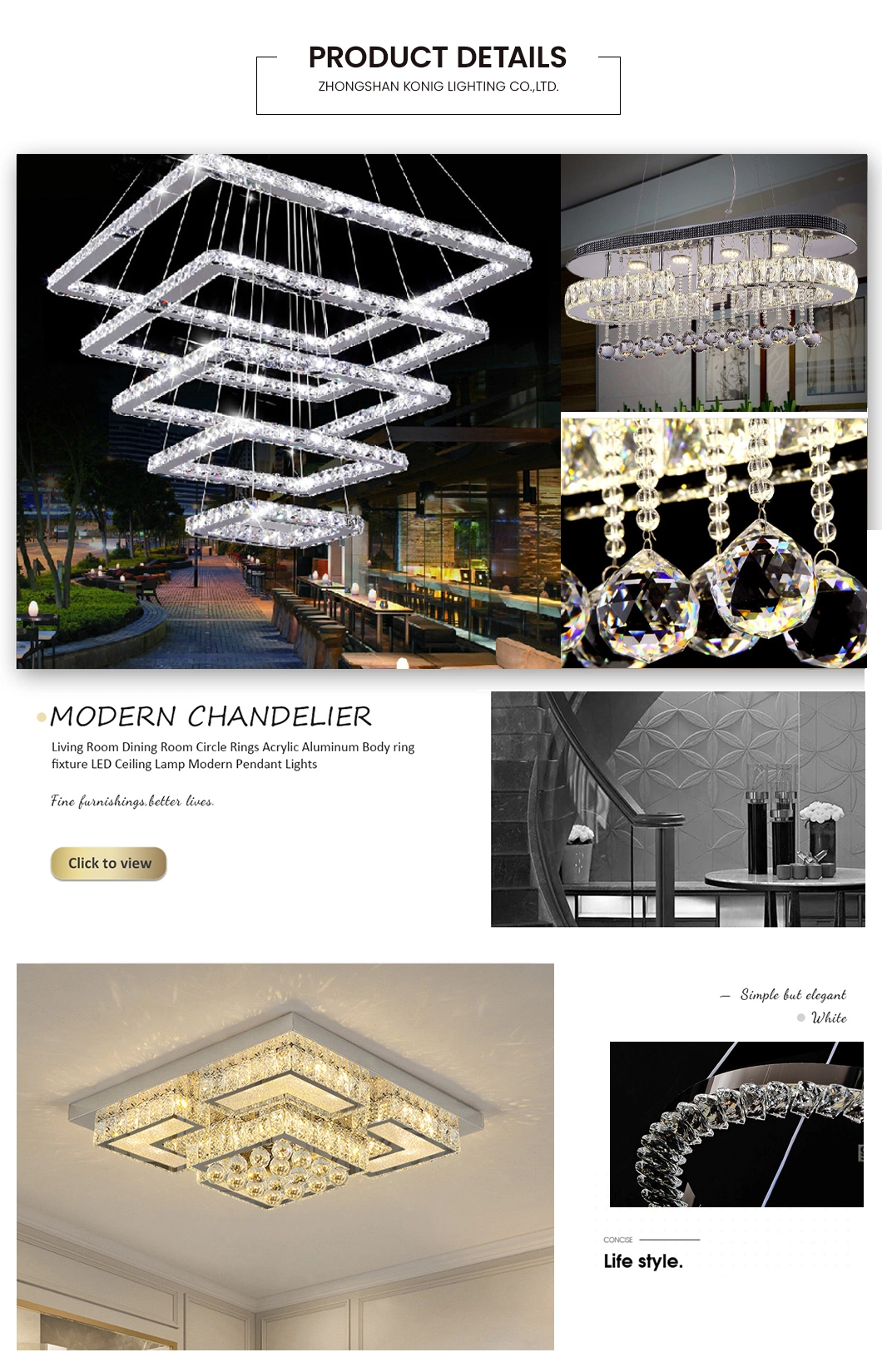 Konig Lighting China Black Crystal Chandelier Manufacturing Luxury American Simple Light Luxury Cheap Crystal Chandelier Restaurant LED Indoor Chandelier