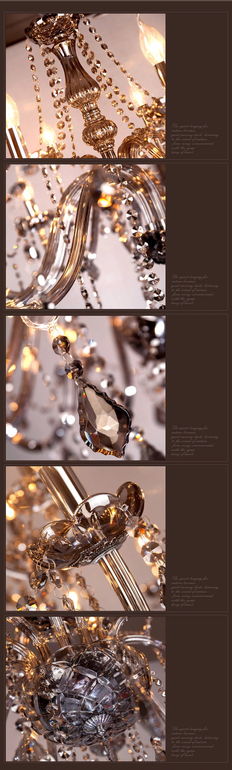Luxury Modern Amber Light Golden Decoration Chandelier LED Pendant Light Manufacturers Ceiling Crystal Chandeliers Factory