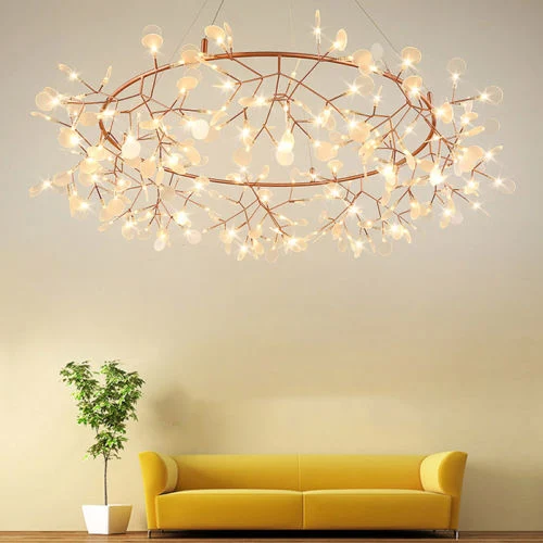 Modern Plant Ceiling Light Lighting Fireflies Pendant Lamp LED Chandelier